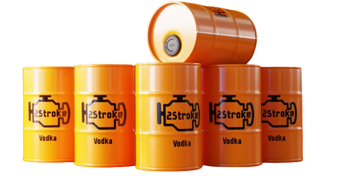 2 Stroke Vodka cans